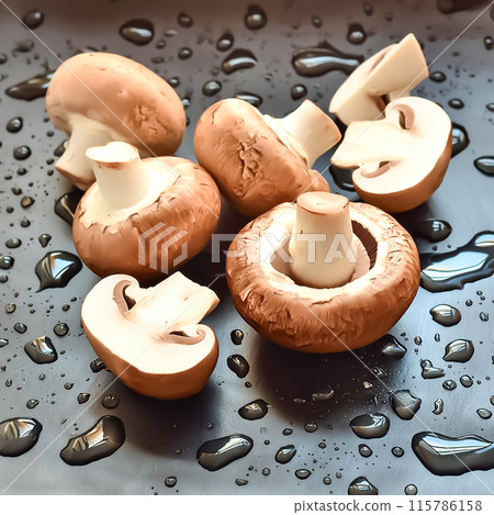 CG material: Image cut of fresh mushrooms 115786158