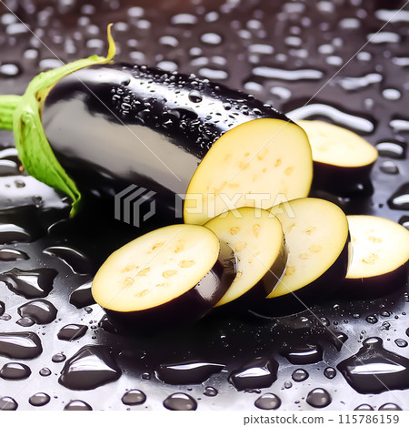 CG material: Image cut of fresh eggplant 115786159