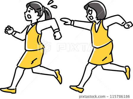 一個女人追趕一個逃跑的人 一個女人追趕一個逃跑的人 115786186