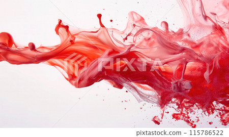 Dynamic red paint splash on white. 115786522