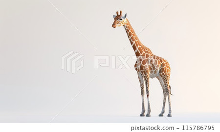 giraffe on white background 115786795