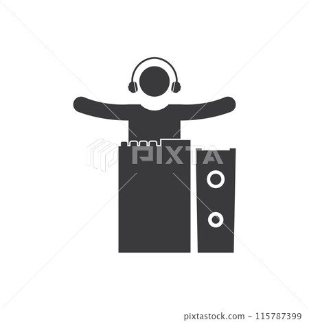 DJ music logo icon DJ music logo icon 115787399