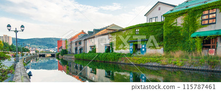「北海道」小樽運河的早晨風景 115787461