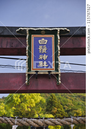 白須神社鳥居牌匾垂直構圖 白須神社鳥居牌匾垂直構圖 115787827