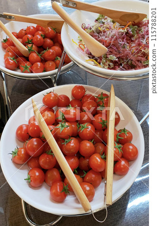 Tomato salad bar corner at the breakfast buffet Tomato salad bar corner at the breakfast buffet 115788201