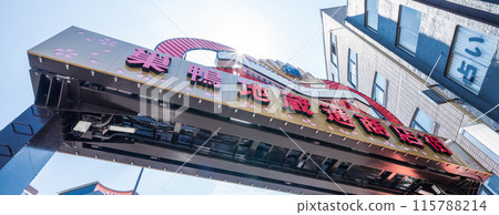 "Tokyo" Clear blue sky and the scenery of Sugamo Jizo-dori Shopping Street, Toshima Ward "Tokyo" Clear blue sky and the scenery of Sugamo Jizo-dori Shopping Street, Toshima Ward 115788214