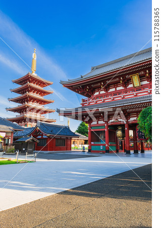 Senso-ji Temple Hokuramon and five-storied pagoda Senso-ji Temple Hokuramon and five-storied pagoda 115788365