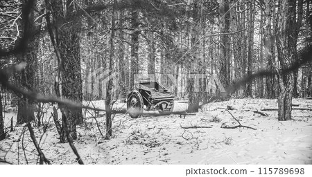 Abandoned German Infantry Cart Or Handcart Infanteriekarren If8 Of World War Ww Ii On Forest Ground. German Military Ammunition. Armed Forces Of Germany Of World War Ii. Vintage Handcart German Army Abandoned German Infantry Cart Or Handcart Infanteriekarren If8 Of World War Ww Ii On Forest Ground. German Military Ammunition. Armed Forces Of Germany Of World War Ii. Vintage Handcart German Army 115789698