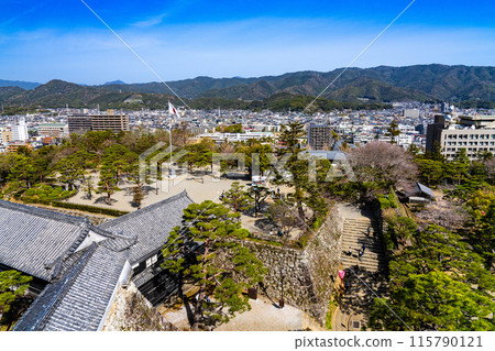 【日本名城百選】春天的高知城 - 從天守閣眺望的景色3 - 高知縣高知市 115790121