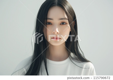 Long-haired woman "AI-generated image" 115790672
