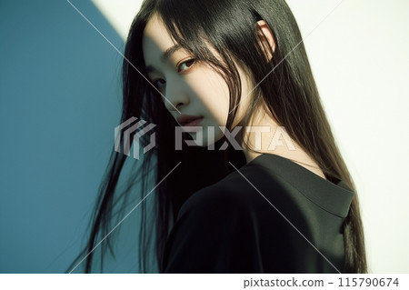 Long-haired woman "AI-generated image" 115790674