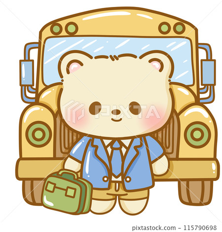 Hand drawn illustration kawaii bear back to school Doodle cute anima Hand drawn illustration kawaii bear back to school Doodle cute anima 115790698