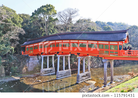 大分縣宇佐神宮縣指定有形文化財產的朱漆吳橋 115791431