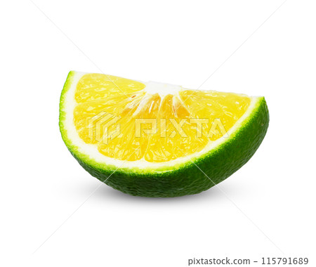 Sliced Acidless orange isolated on white background. 115791689