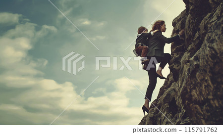 Business Image: The difficulty of balancing childcare and career Business Image: The difficulty of balancing childcare and career 115791762