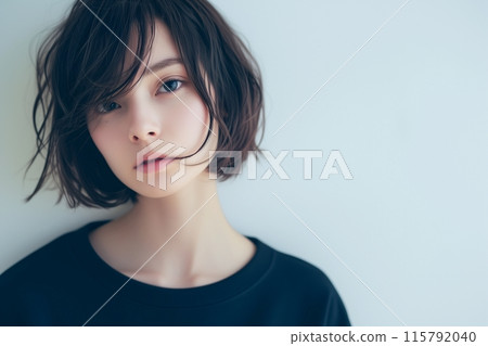AI-generated image of a woman with short brown hair 115792040