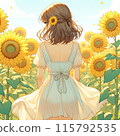 woman in sunflower field 115792535