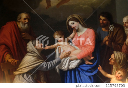 Saint Anne adores the Child by Stefano Tofanelli, Basilica of Saint Frediano, Lucca, Tuscany, Italy 115792703