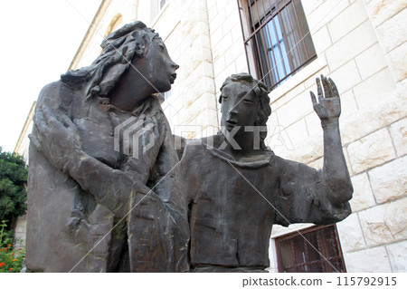 Statue of the Annunciation in front of the Church of Saint Joseph in Nazareth, Israel Statue of the Annunciation in front of the Church of Saint Joseph in Nazareth, Israel 115792915
