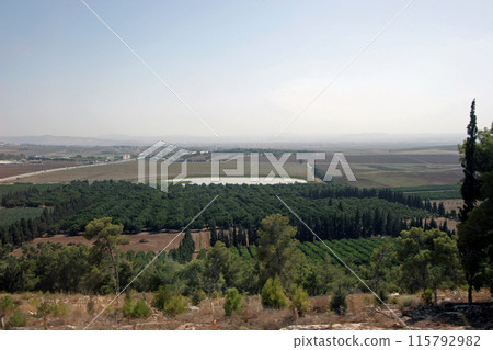 Holy Land view from Basilica of the Transfiguration, Mount Tabor, Israel 115792982