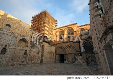 Church of the Holy Sepulcher in Jerusalem, site of the crucifixion and tomb of Jesus Christ, Israel Church of the Holy Sepulcher in Jerusalem, site of the crucifixion and tomb of Jesus Christ, Israel 115793412