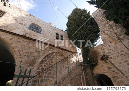 Courtyard of Cenacle - Upper Room, held to be a site of The Last Supper and David's Tomb on the Mount Zion in Jerusalem, Israel 115793573