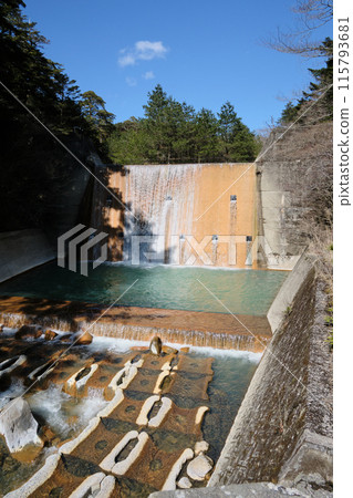 陽光明媚的日子裡藍河的自然風光 115793681