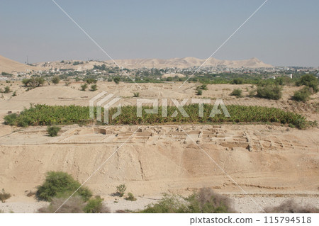 Archaeological excavations of Herod's third palace in Wadi Qelta west of Jericho, Jordan Valley, West Bank, Palestine, Israel Archaeological excavations of Herod's third palace in Wadi Qelta west of Jericho, Jordan Valley, West Bank, Palestine, Israel 115794518