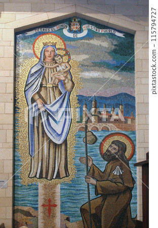 Icon of Madonna and the Child, gift from Spain in the Basilica of the Annunciation, Nazareth, Israel Icon of Madonna and the Child, gift from Spain in the Basilica of the Annunciation, Nazareth, Israel 115794727