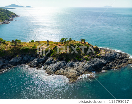 Amazing seascape view seashore and waves crashing on rocks, Aerial view tropical sea surface in Phuket island Thailand,Travel and business tour website background concept Amazing seascape view seashore and waves crashing on rocks, Aerial view tropical sea surface in Phuket island Thailand,Travel and business tour website background concept 115795017