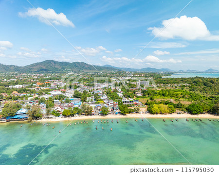 Amazing seascape view seashore and waves crashing on rocks, Aerial view tropical sea surface in Phuket island Thailand,Travel and business tour website background concept Amazing seascape view seashore and waves crashing on rocks, Aerial view tropical sea surface in Phuket island Thailand,Travel and business tour website background concept 115795030