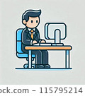 在電腦上工作的辦公室工作人員 115795214