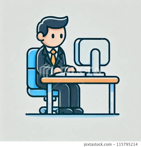 在電腦上工作的辦公室工作人員 在電腦上工作的辦公室工作人員 115795214