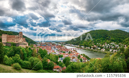 View of Heidelberg, Germany. Panoramic view, travel destination View of Heidelberg, Germany. Panoramic view, travel destination 115795836