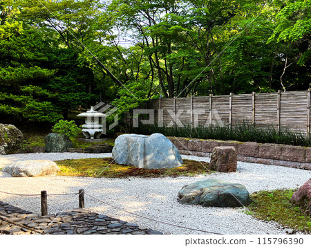 日本庭園、枯山水庭、中島公園、清新綠意 115796390