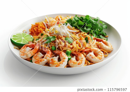 Delicious Pad Thai with shrimp 115796597