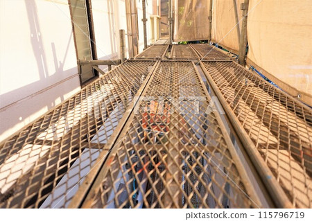Exterior wall painting, Roof painting, Scaffolding, Protective sheet, Steel pipe 115796719