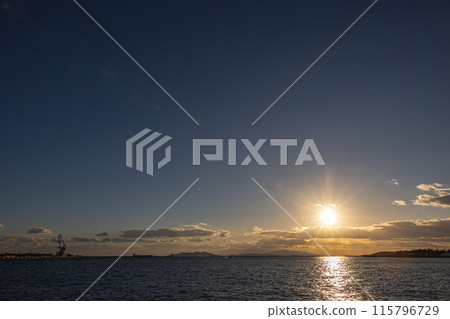Sunset seen from the sea Sunset seen from the sea 115796729
