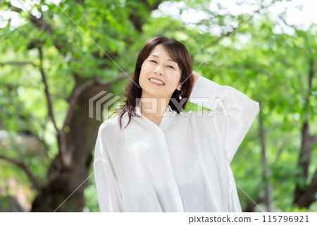 Female fresh green portrait Female fresh green portrait 115796921