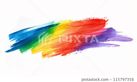 彩虹色，彩色水彩背景，油漆筆觸 115797358