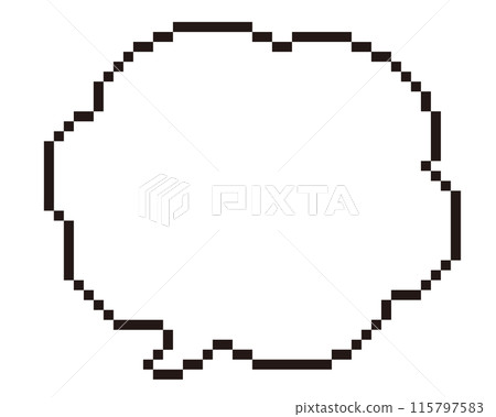 Pixel art style speech bubble cloud Pixel art style speech bubble cloud 115797583