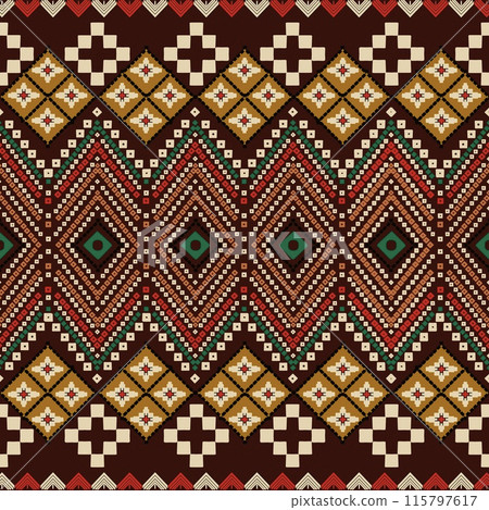 African  ethnic tribal fabric patterns featuring geometric lines in a light brown tone, ethnic enhanced with elements of Egyptian art. These designs stand for ethnic their distinctive blend of cultura 115797617