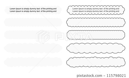 A simple set of subtitles based on fluffy cloud-like shapes - Vector material 115798021