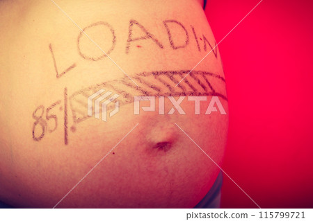 Pregnant woman belly with drawings Pregnant woman belly with drawings 115799721