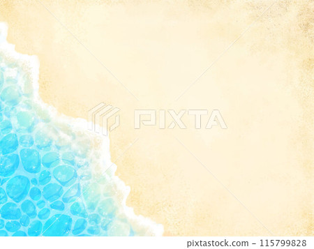 夏季沙灘-從上方看海的美麗夏季海灘框架插畫素材 夏季沙灘-從上方看海的美麗夏季海灘框架插畫素材 115799828