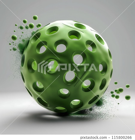 Pickleball ball on white background Pickleball ball on white background 115800266