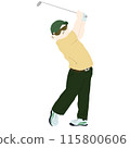 Illustration of a man playing golf 115800606