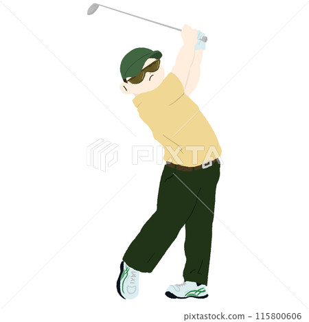 Illustration of a man playing golf 115800606