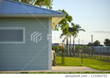 Public restrooms on Harborwalk at Gilchrist Park in Punta Gorda, Florida 115800793