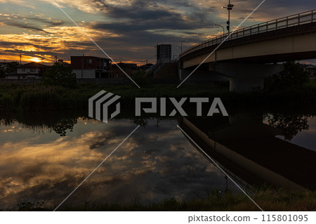 A very beautiful morning scene in Okayama Prefecture, Japan A very beautiful morning scene in Okayama Prefecture, Japan 115801095